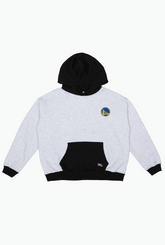 Sweat à capuche épais Golden State Warriors Colour Block - Noir/Gris chiné