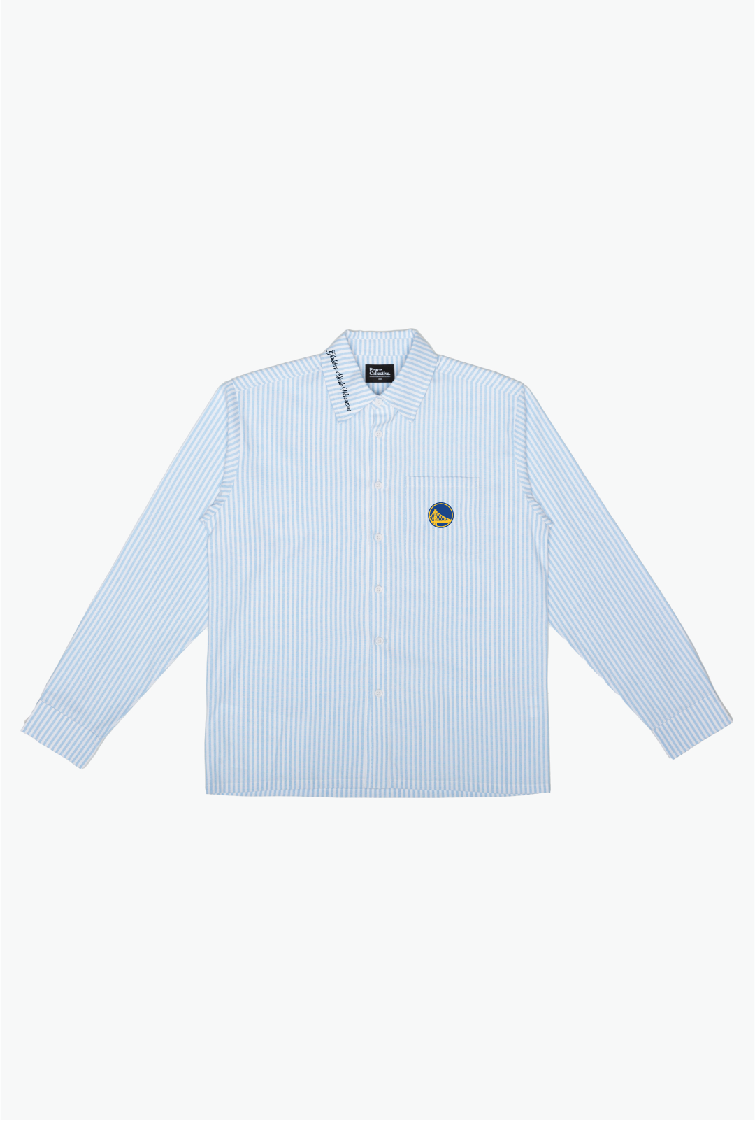 Golden State Warriors Long Sleeve Poplin Shirt - White / Blue