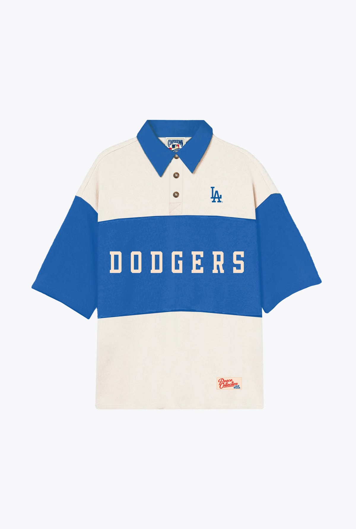 Los Angeles Dodgers Vintage Color Blocked Oversized Polo - Royal / White