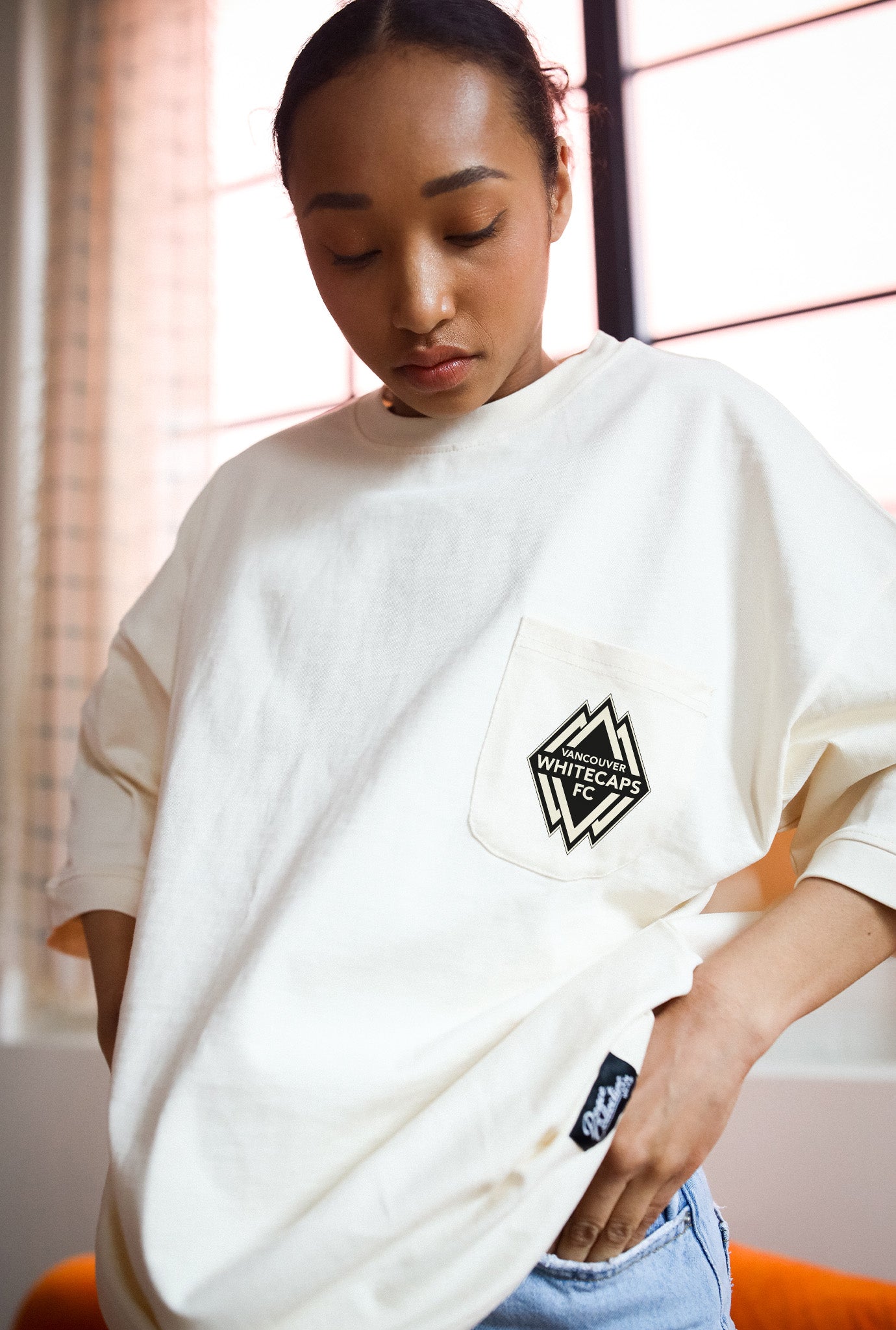 Vancouver Whitecaps FC Preppy Heavyweight Pocket T-Shirt - Ivory