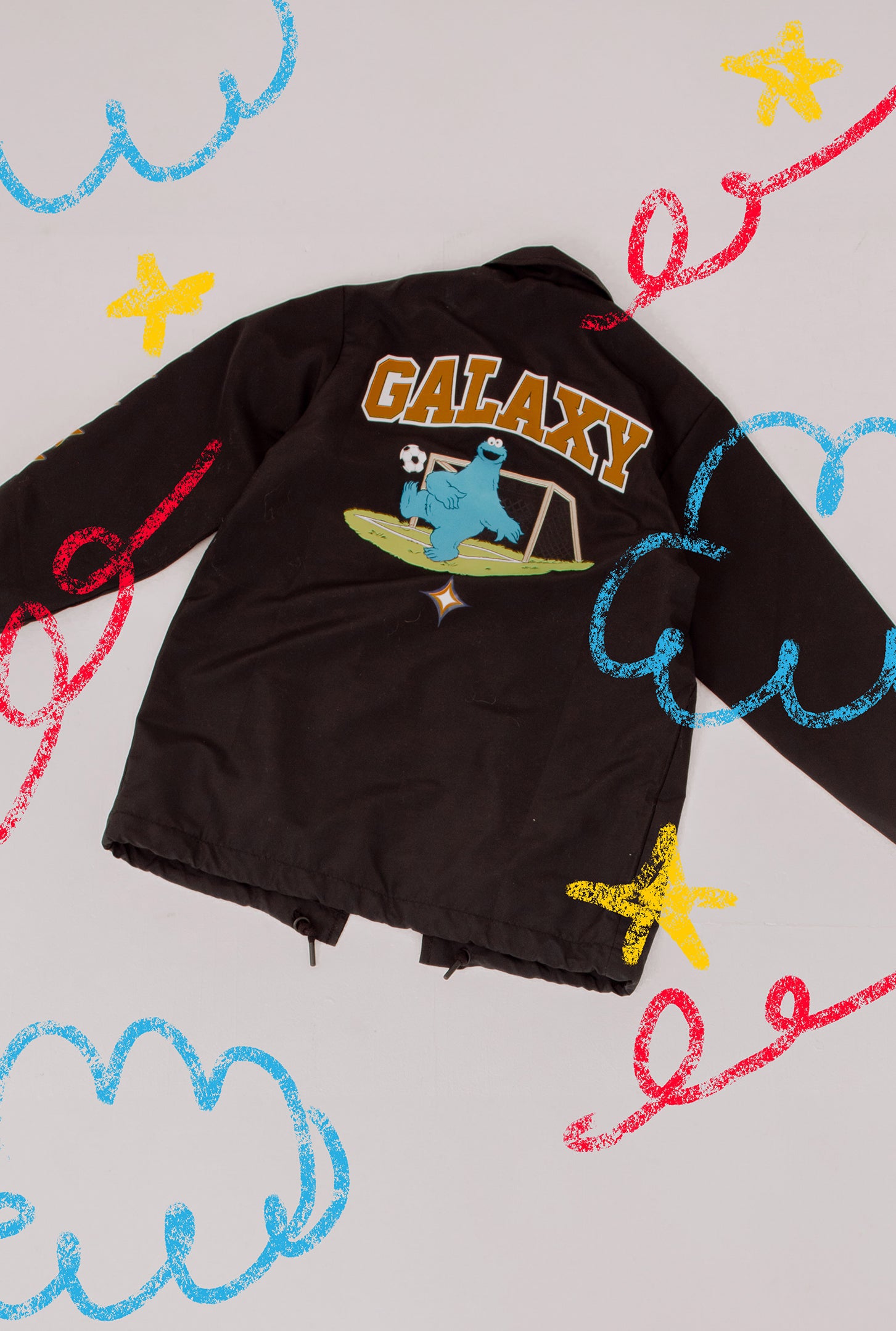 Los Angeles Galaxy Sesame Street Kids Coach Jacket - Black