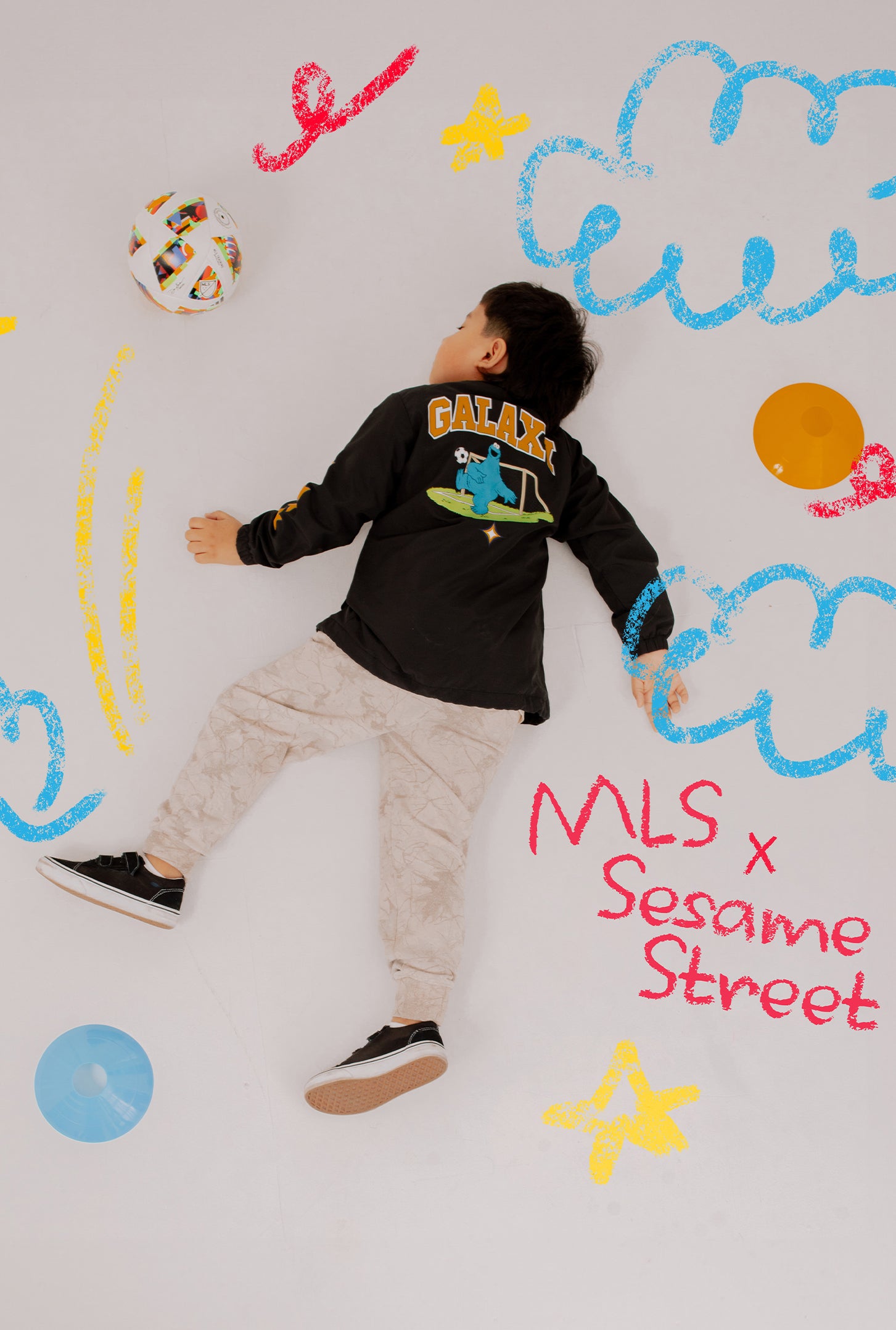 Los Angeles Galaxy Sesame Street Kids Coach Jacket - Black