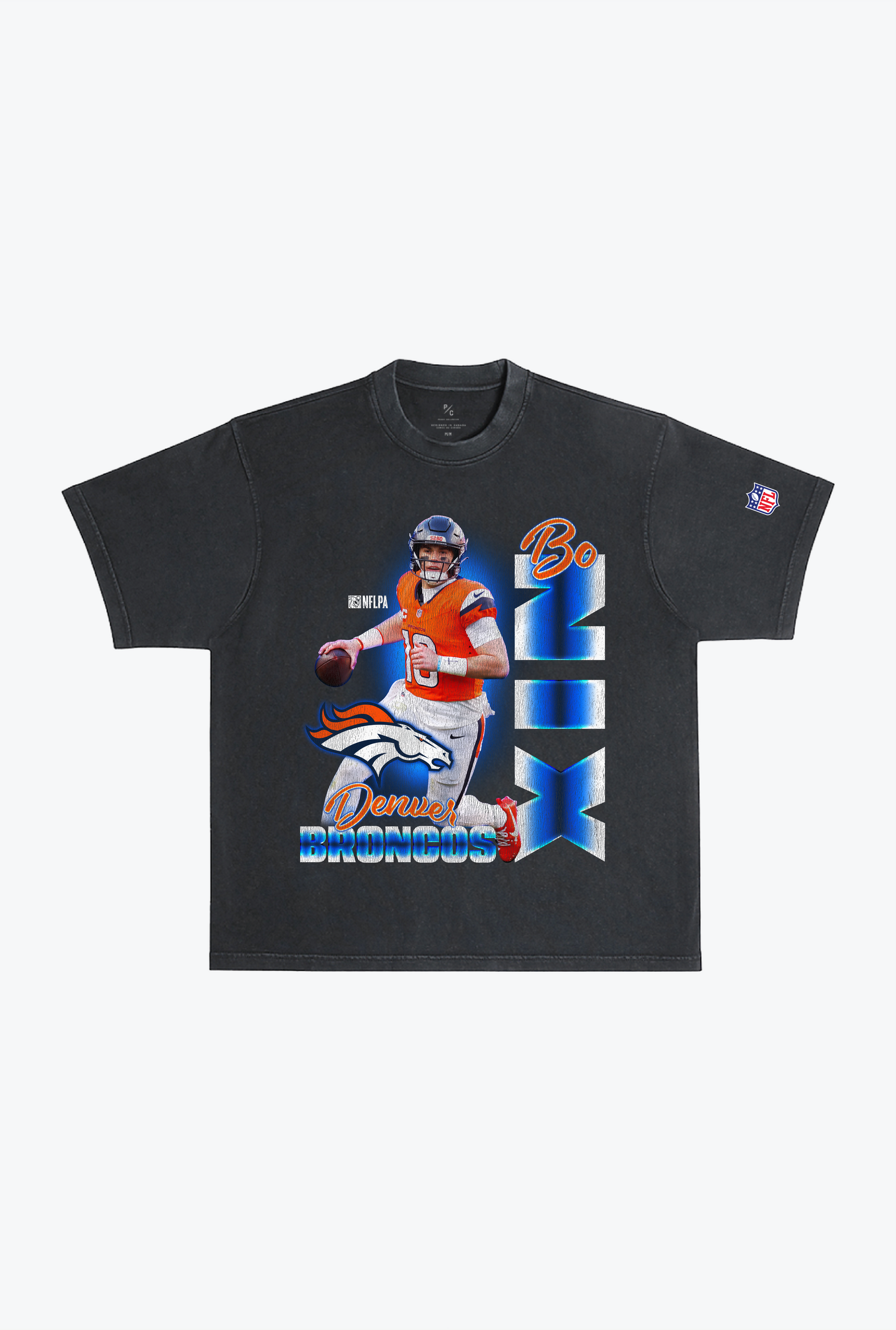 Bo Nix Heavyweight Garment Dyed T-Shirt - Black