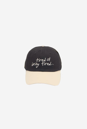 P/C x Smiley: Tired of Being Tired Dad Cap - Faded Black / Ivory