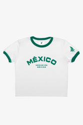 Mexico Cropped Ringer T-Shirt - White