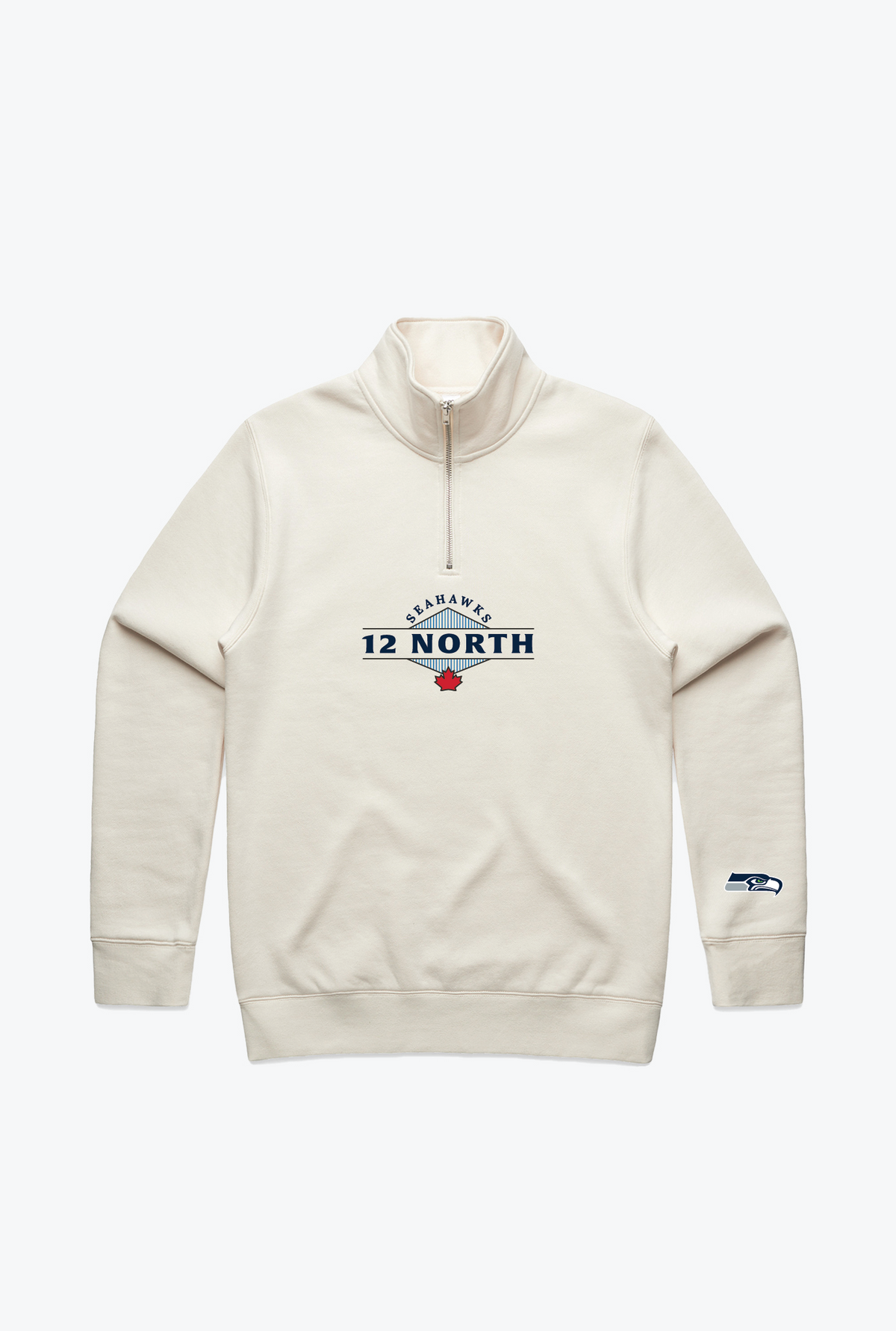 Seattle Seahawks 12 North Quarter Zip - Ivory