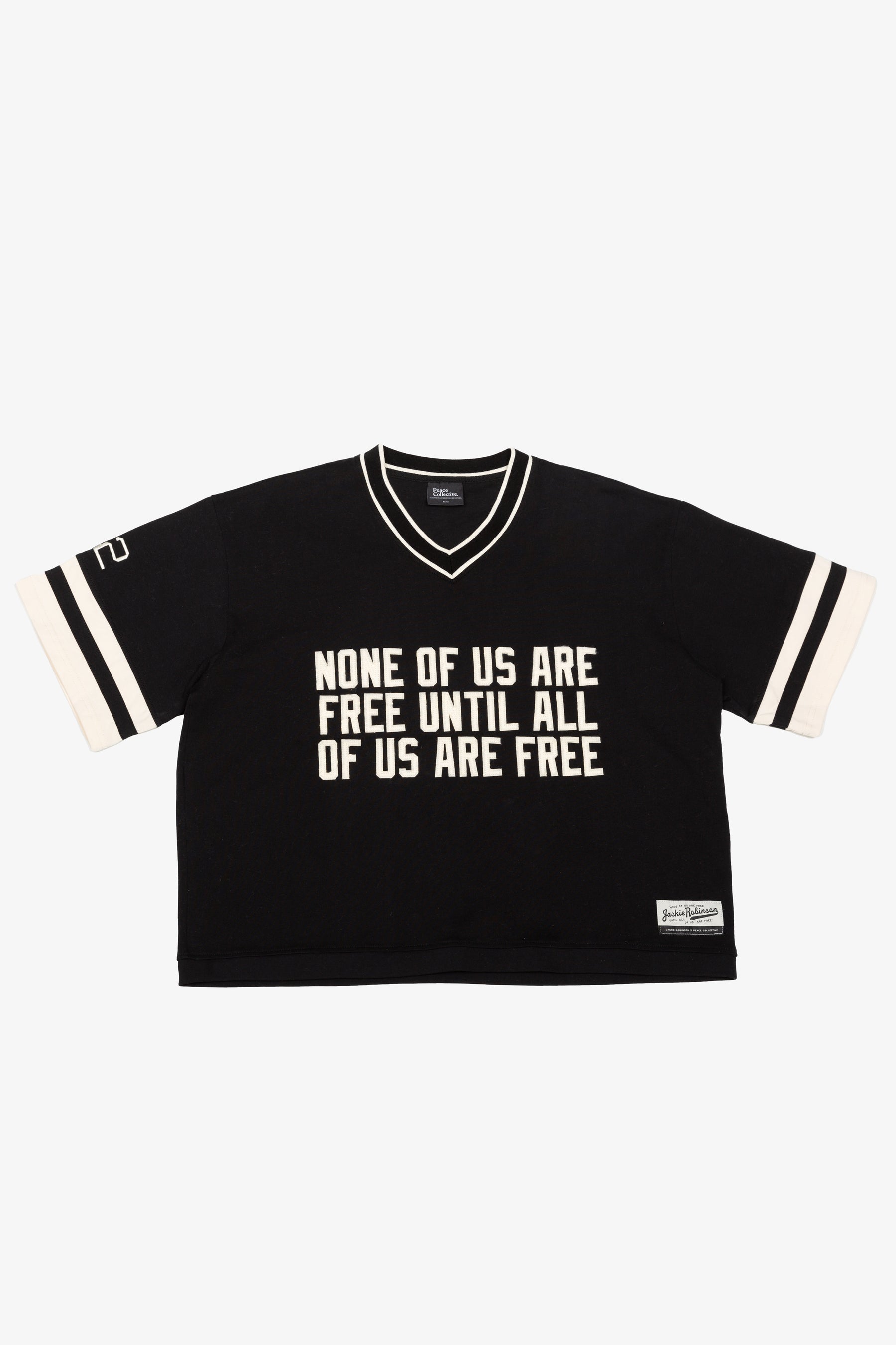 P/C x Jackie Robinson Heavyweight V-Neck T-Shirt - Black