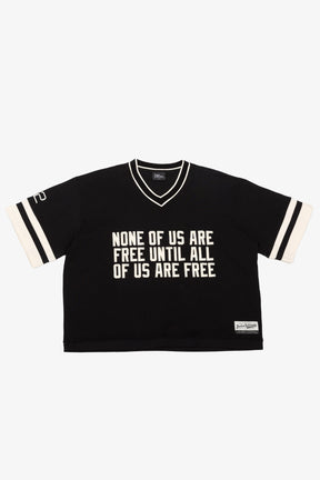 P/C x Jackie Robinson Heavyweight V-Neck T-Shirt - Black