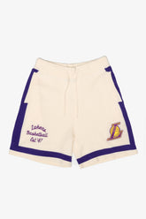 Los Angeles Lakers Knit Basketball Shorts - Ivory