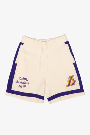 Los Angeles Lakers Knit Basketball Shorts - Ivory