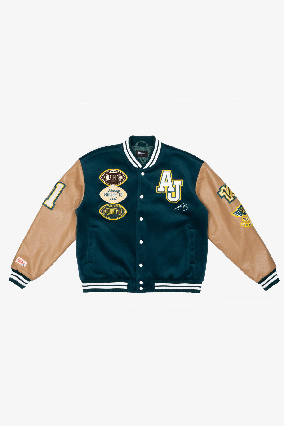 P/C x AJ Brown Varsity Jacket - Green