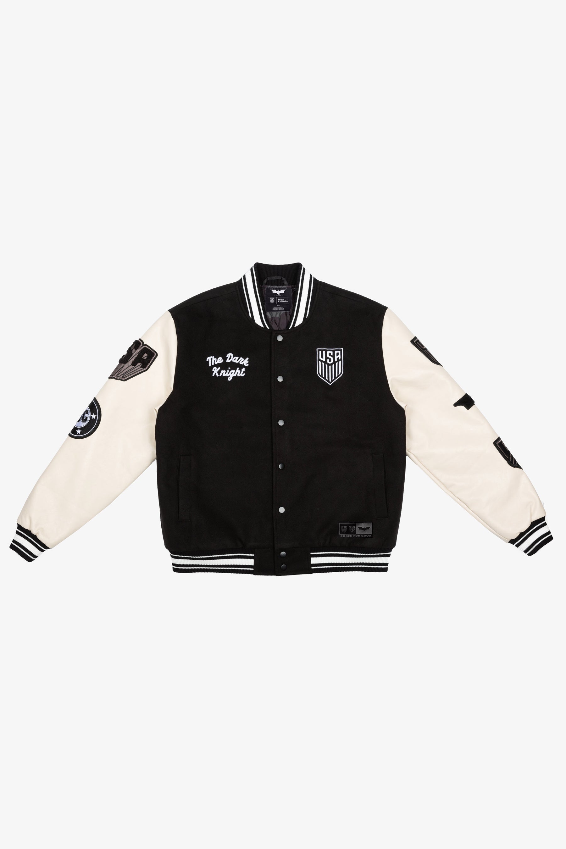 US Soccer | DC Batman Nylon Varsity Jacket - Black