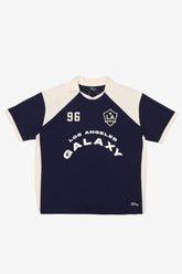 Los Angeles Galaxy Colour Block Soccer Jersey - Navy / Ivory