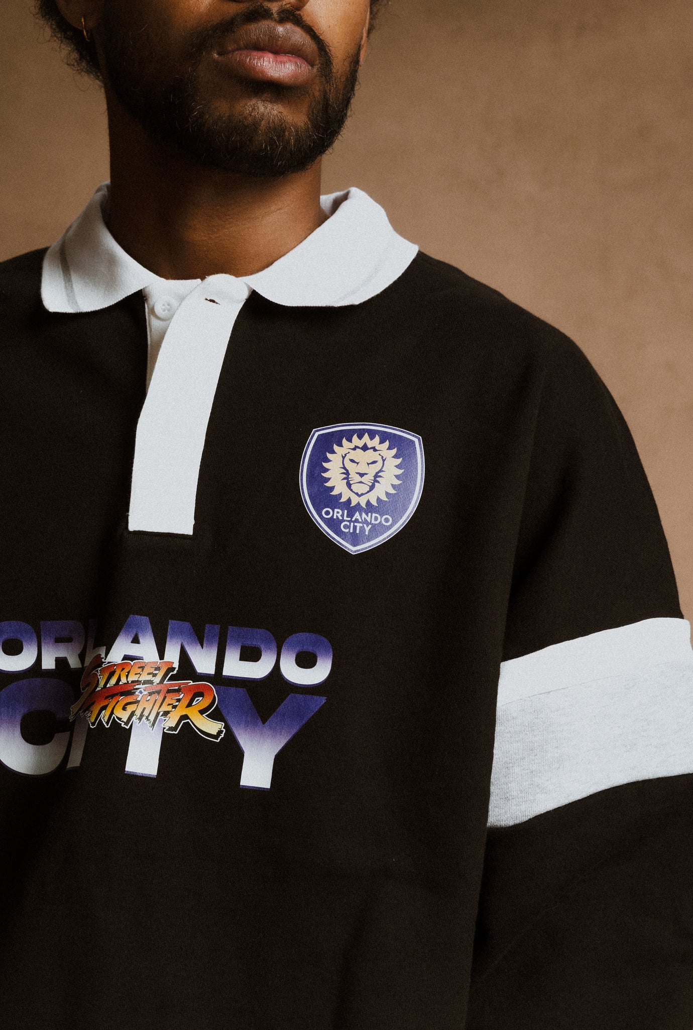 Orlando City SC x Street Fighter Oversized Rugby - Black / White
