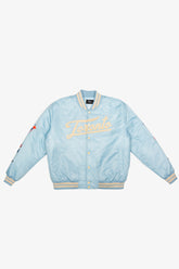 Toronto Blue Jays Ribbed Nylon Varsity Jacket - Baby Blue