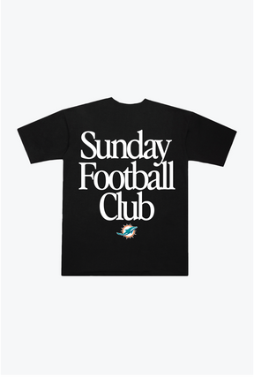 T-shirt épais du Sunday Football Club des Miami Dolphins - Noir