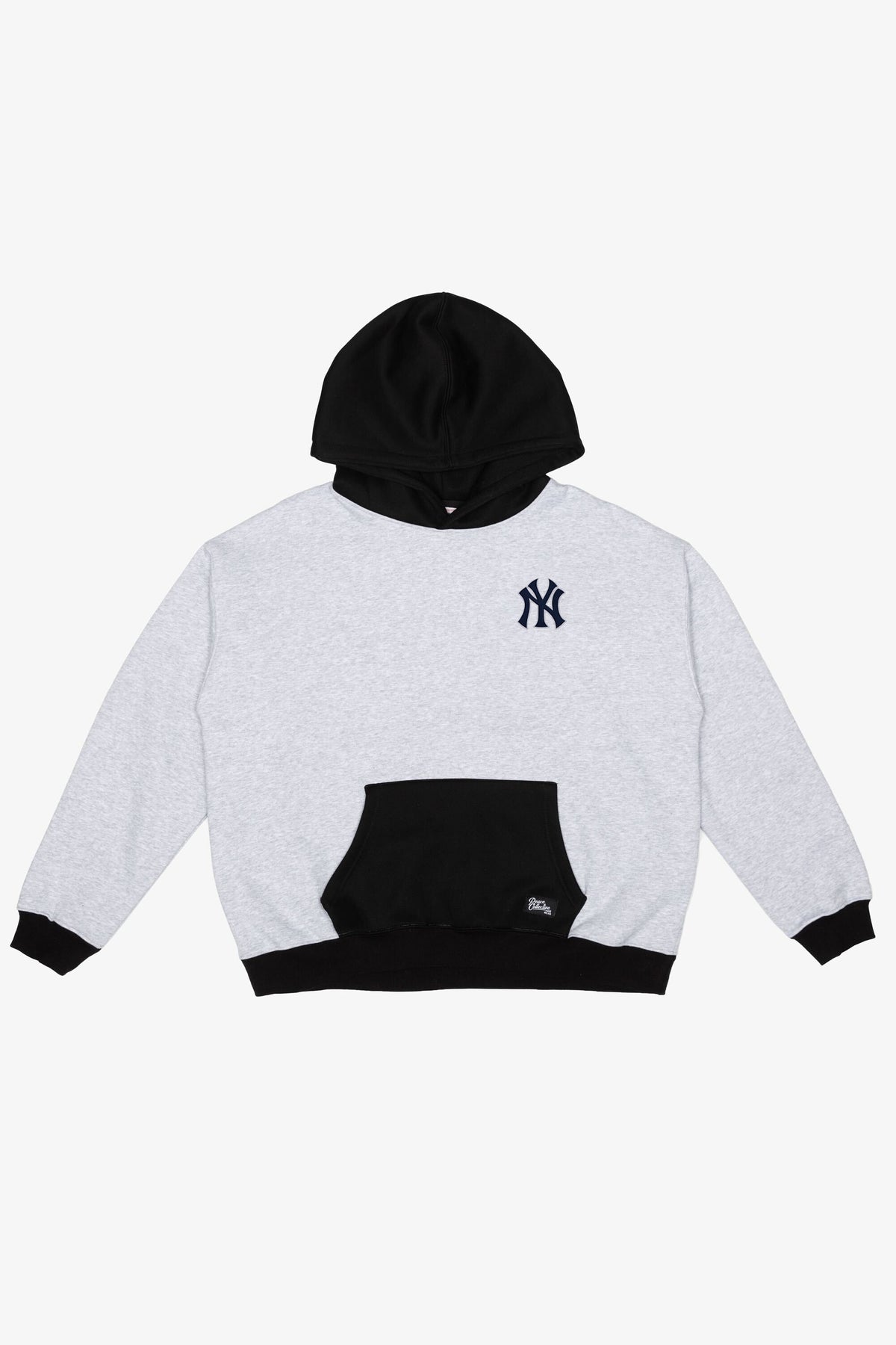 New York Yankees Colour Block Heavyweight Hoodie - Black / Grey