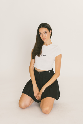 Tennisrock mit Peace-Logo - Schwarz