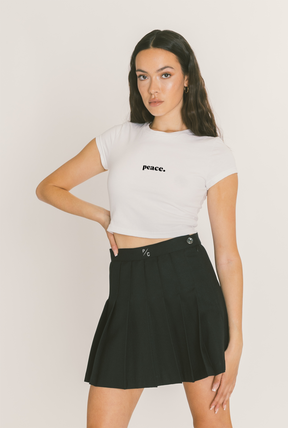 Tennisrock mit Peace-Logo - Schwarz