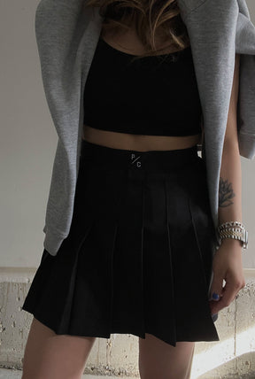 Tennisrock mit Peace-Logo - Schwarz