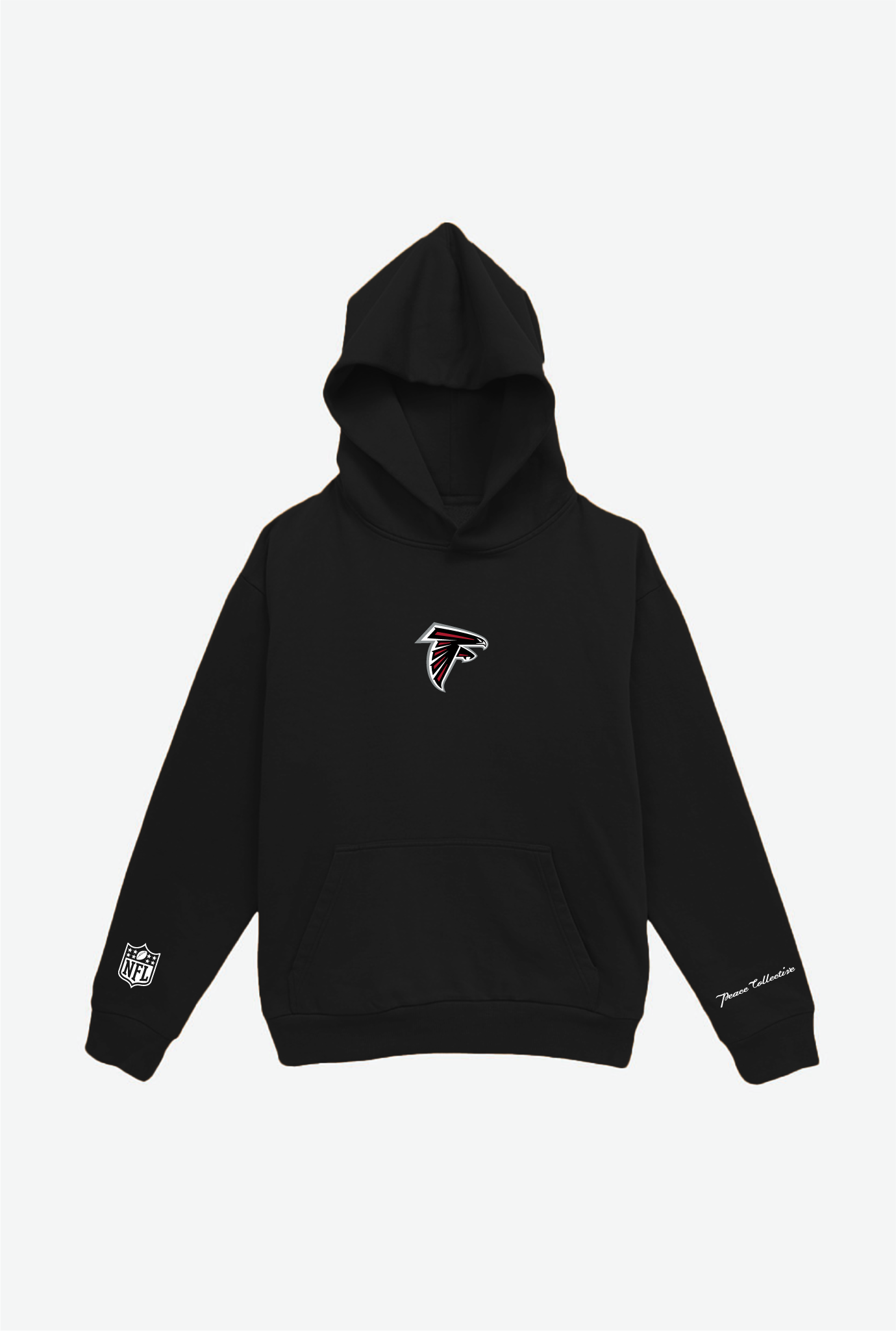 Sweat à capuche épais avec logo des Falcons d'Atlanta - Noir 