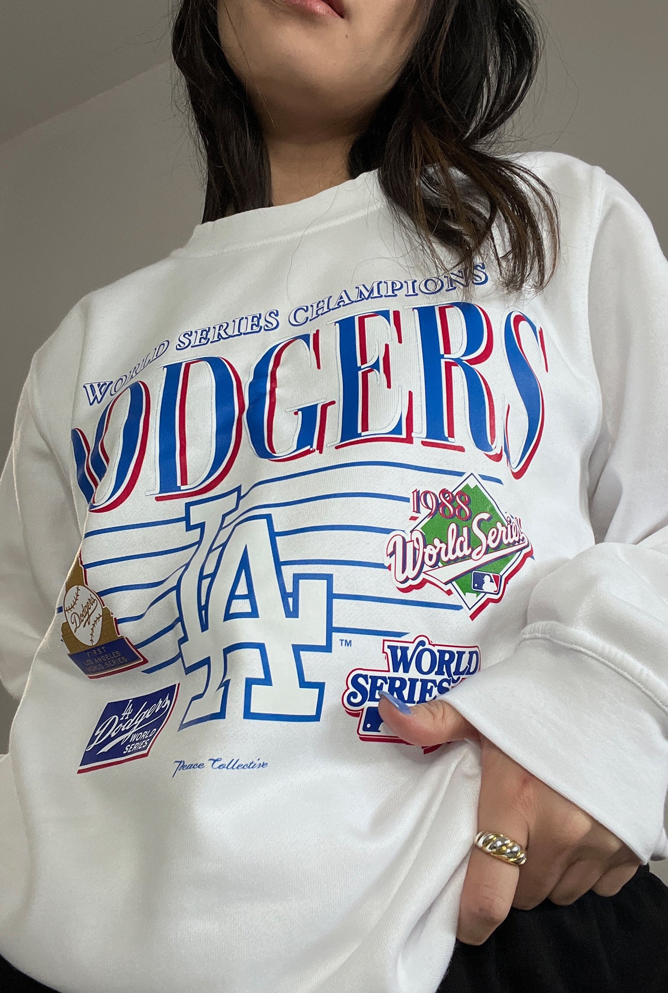 Los Angeles Dodgers Throwback Crewneck - White