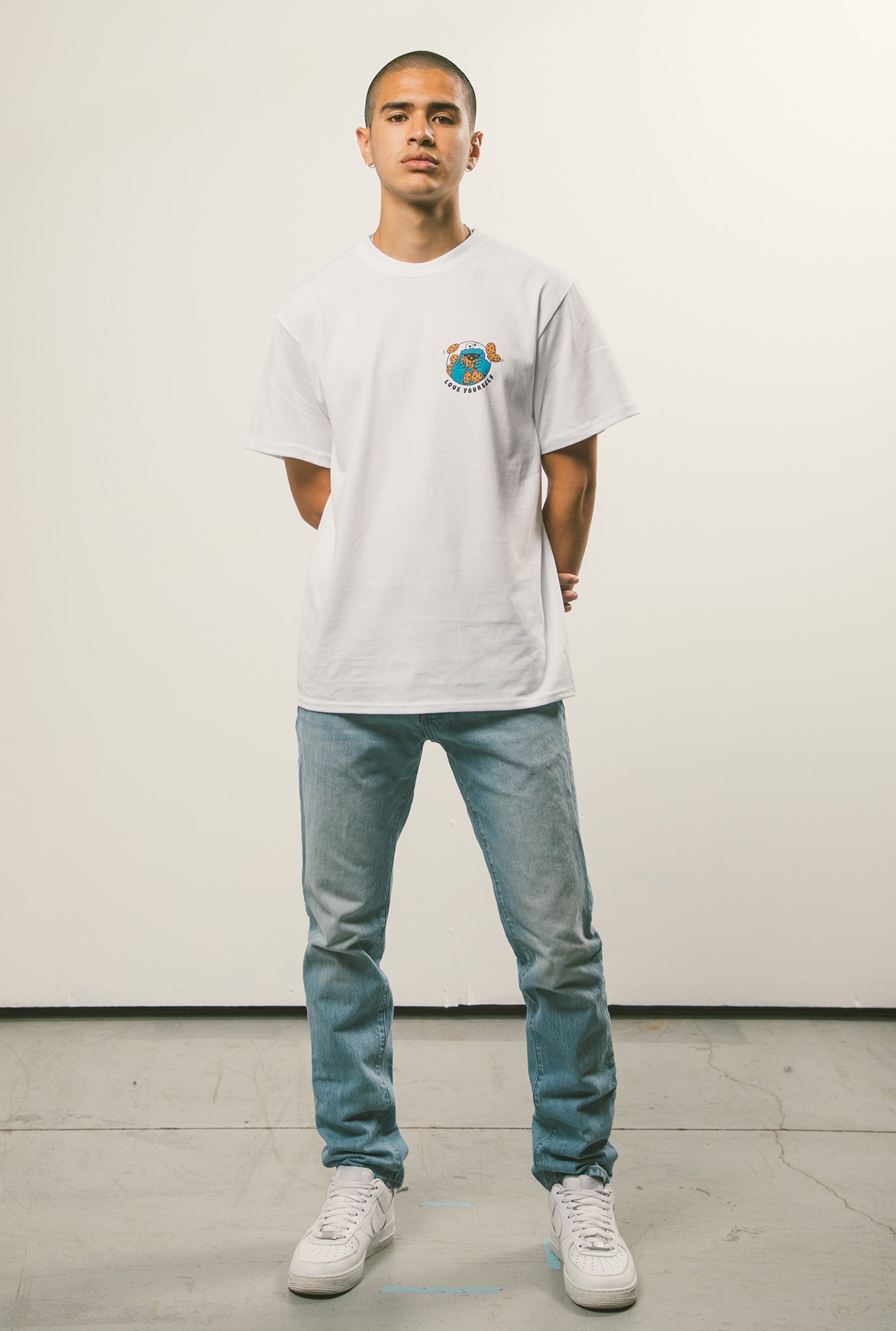 T-shirt Cookie Monster Love Yourself - Blanc