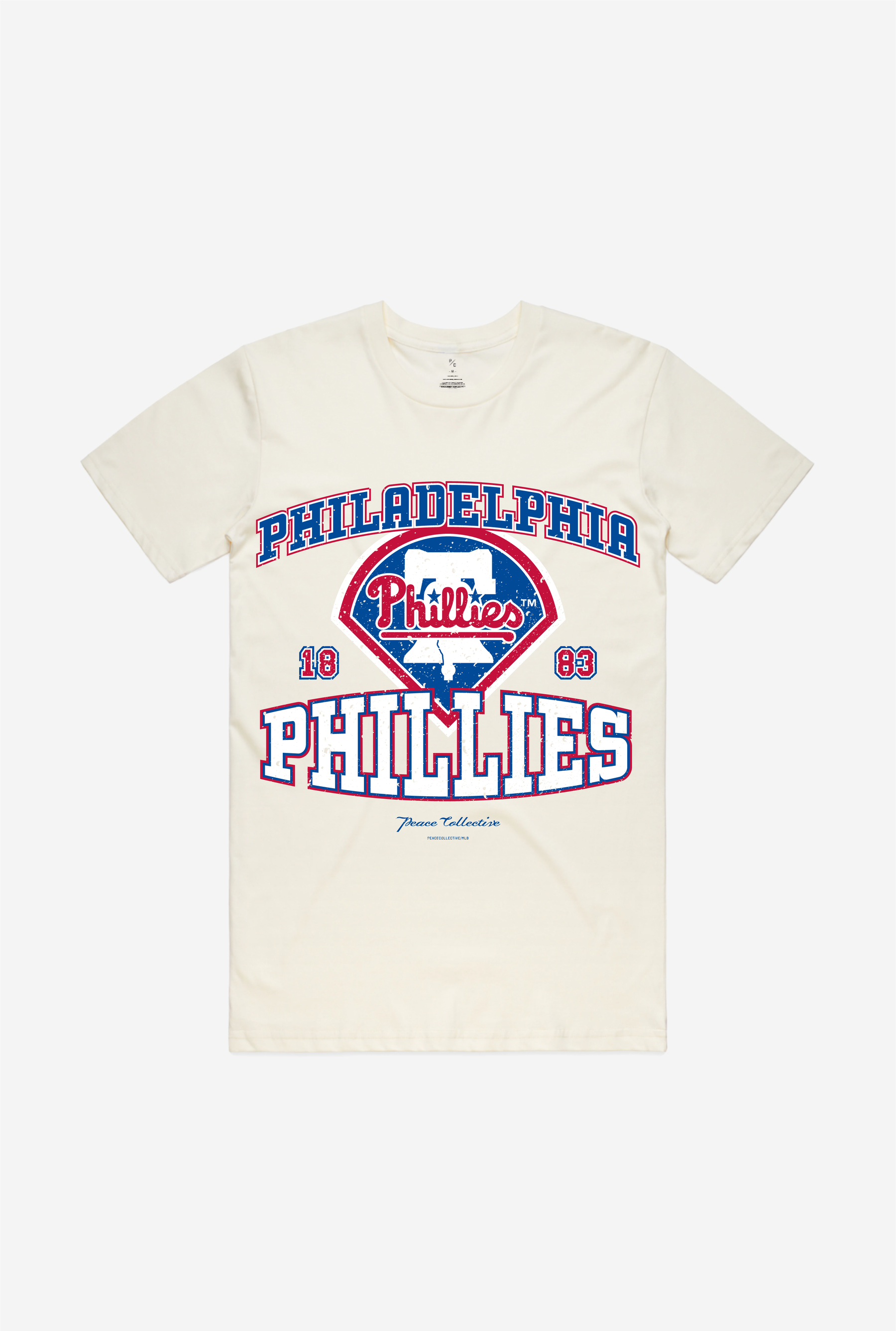 T-shirt délavé vintage des Philadelphia Phillies - Ivoire