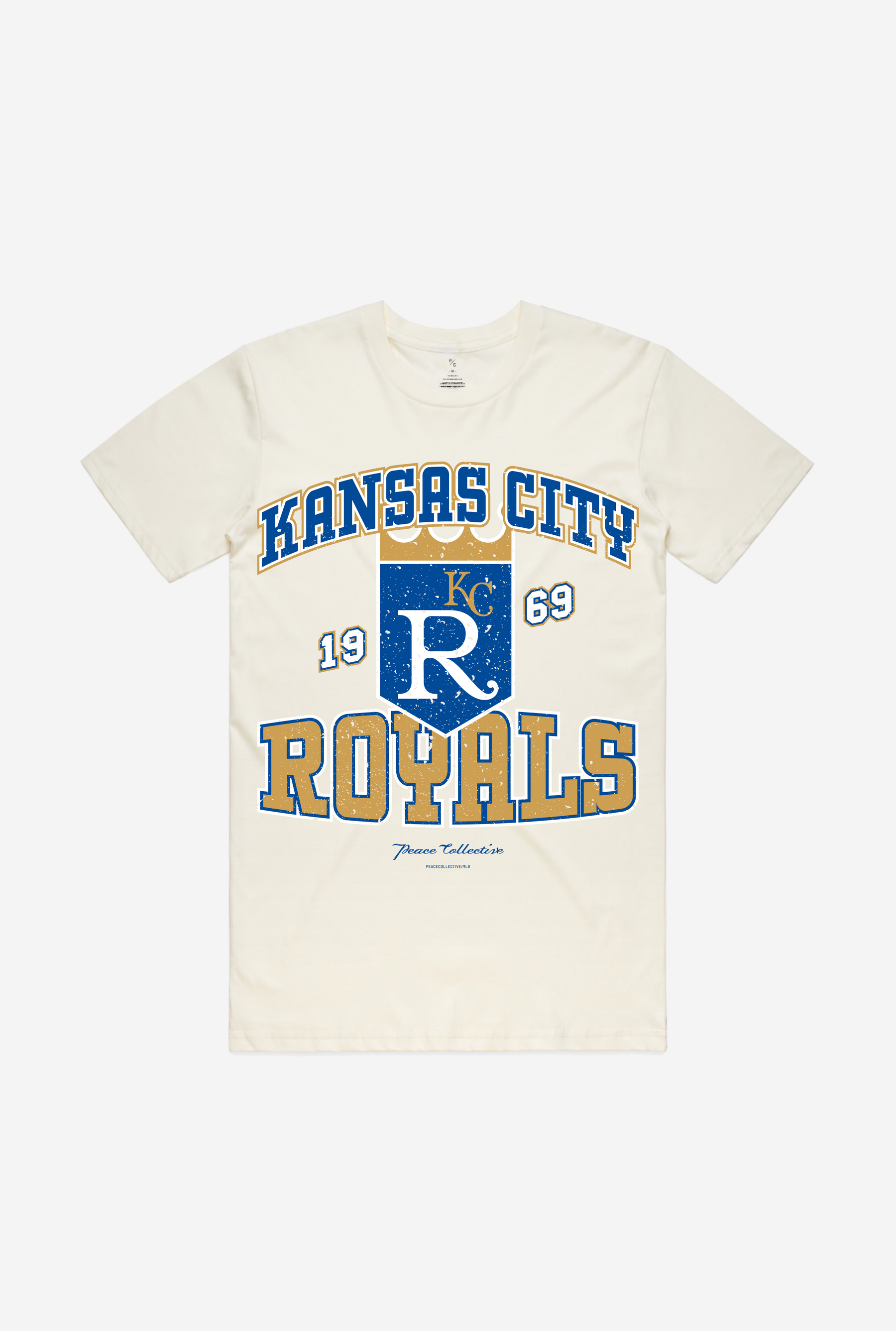 Kansas City Royals – T-Shirt im Vintage-Waschdesign – Elfenbein
