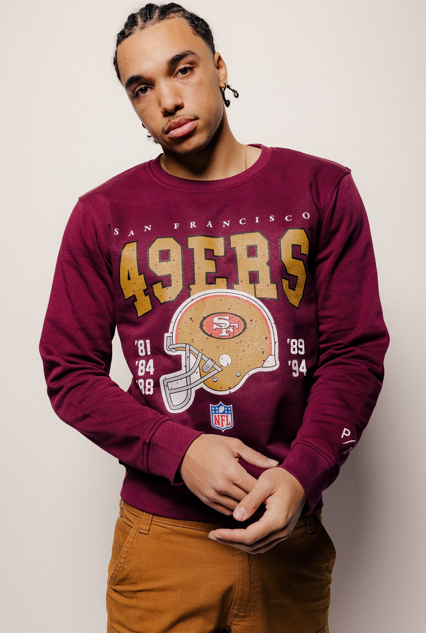 Pull ras du cou vintage San Francisco 49ers - Bordeaux
