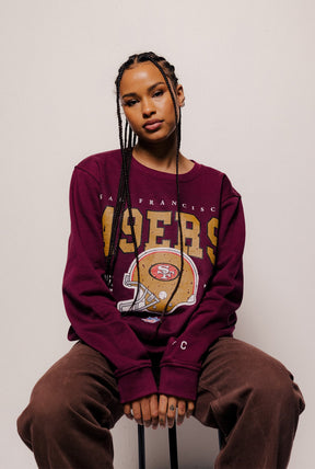 Pull ras du cou vintage San Francisco 49ers - Bordeaux