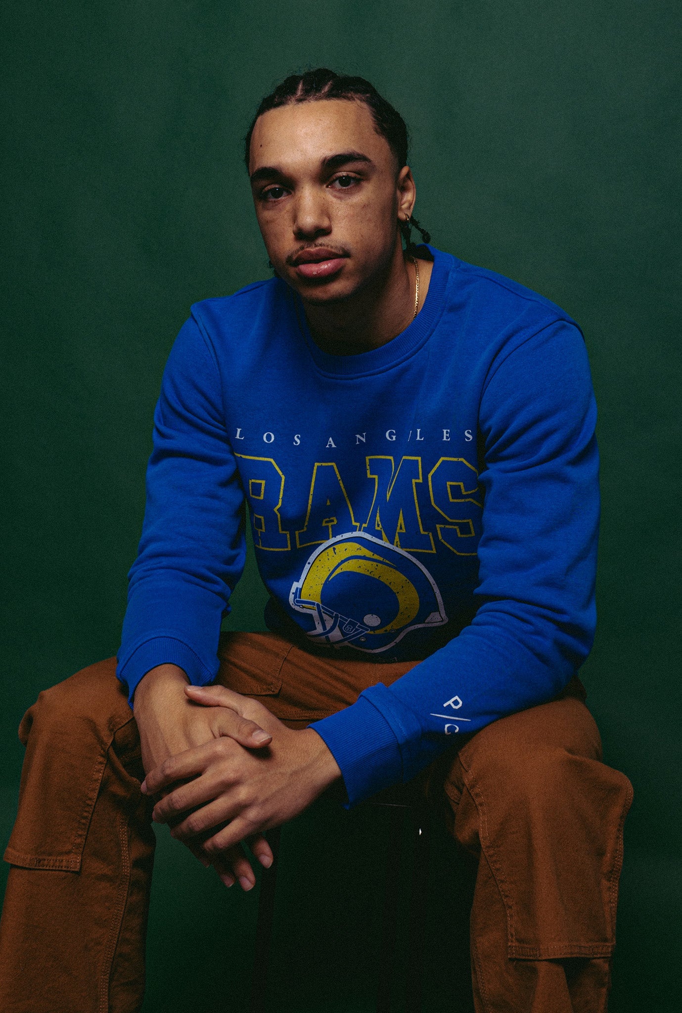 Pull ras du cou vintage des Los Angeles Rams - Royal
