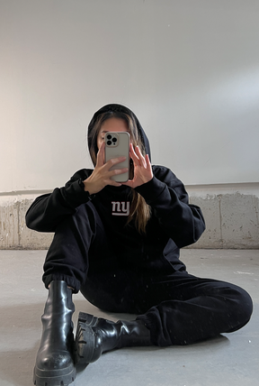 Sweat à capuche épais avec logo des New York Giants - Noir 