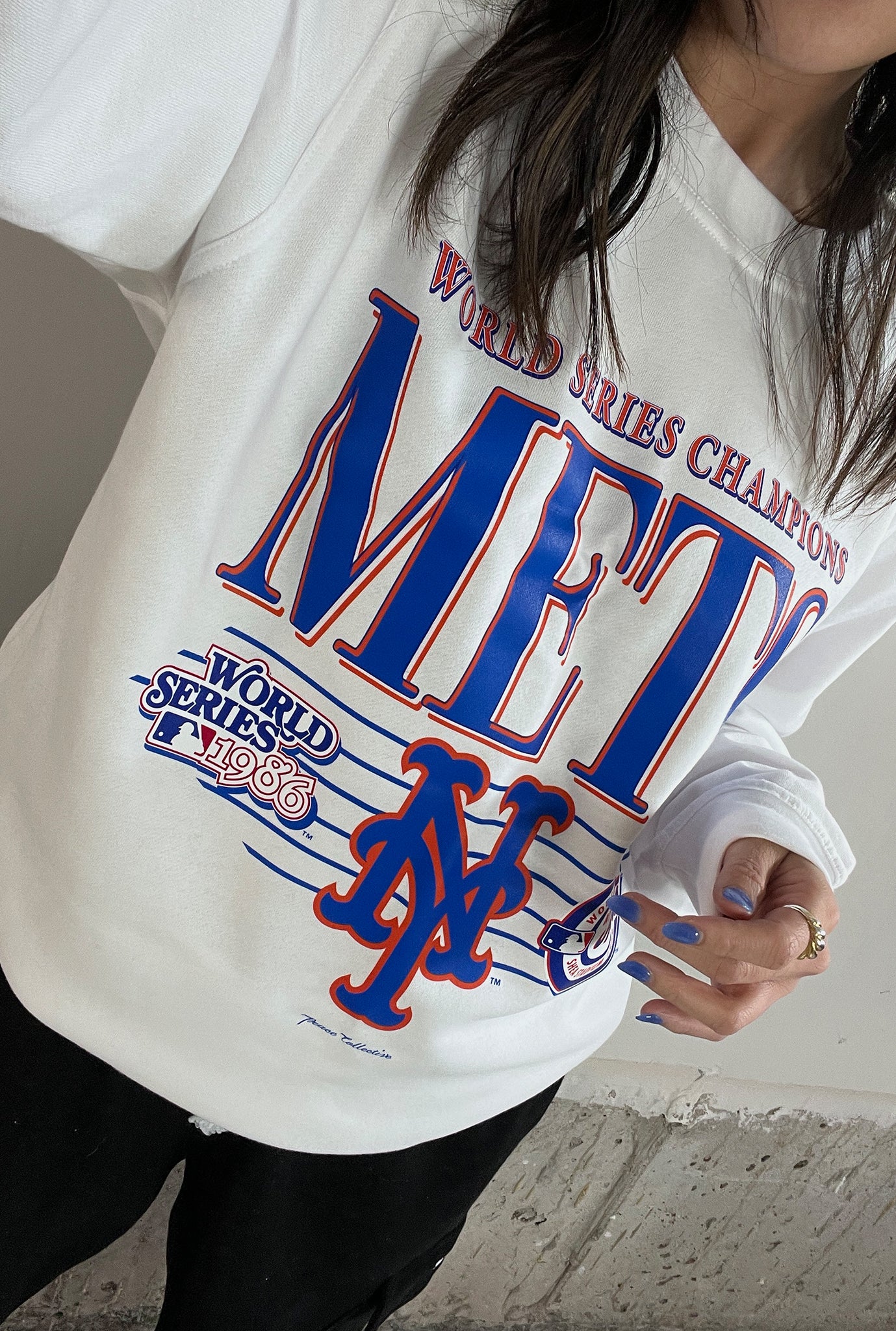 New York Mets Throwback Crewneck - White