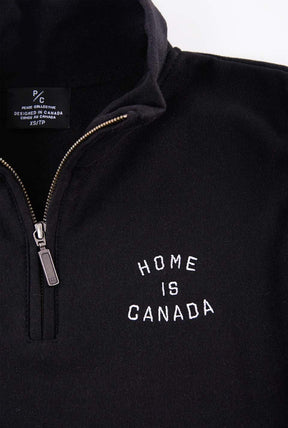 Home is Canada Quarter Zip Sweater - Black