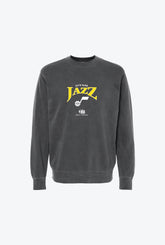 Utah Jazz Pigment Dye Crewneck - Black