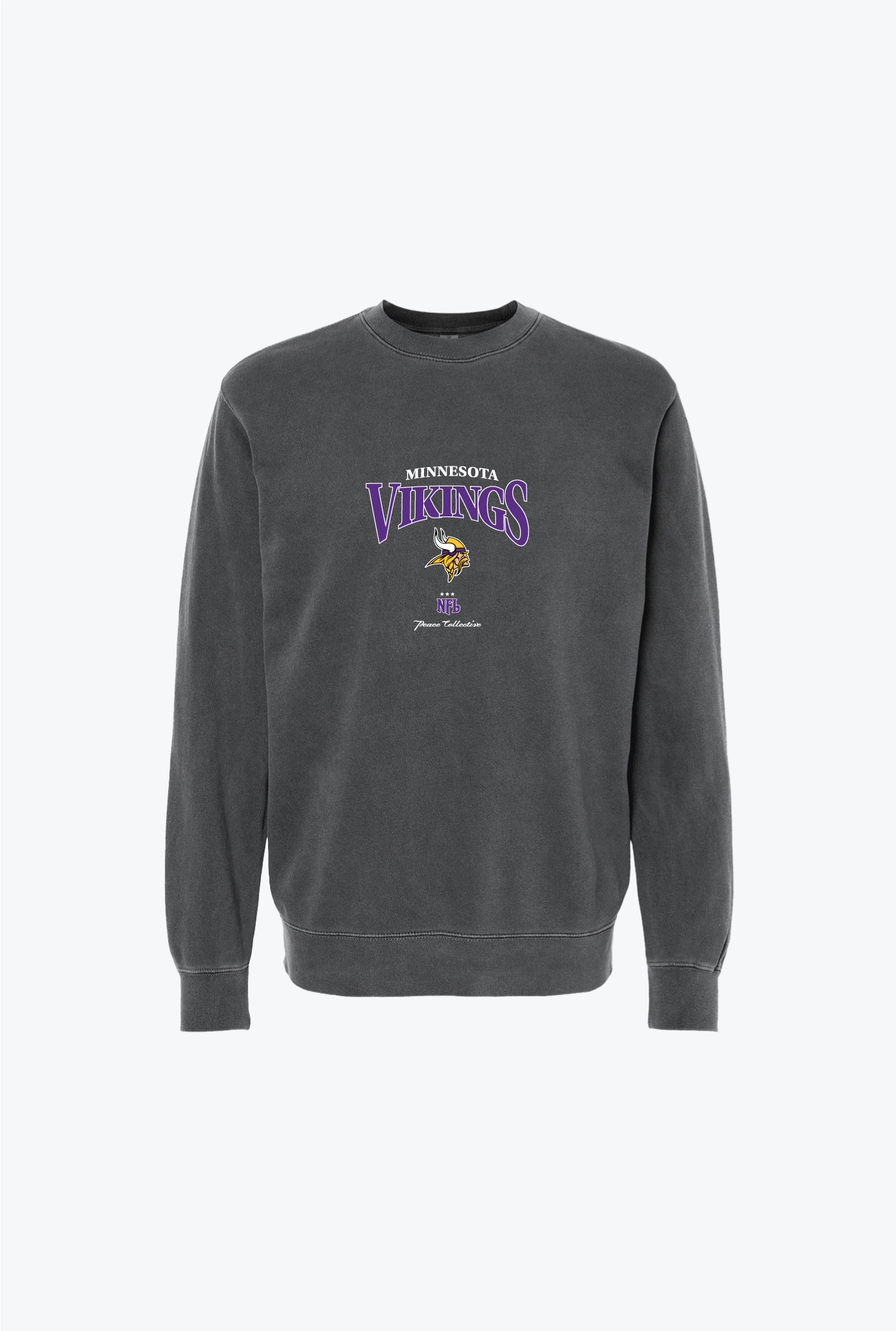 Minnesota Vikings – Rundhalsausschnitt mit Vintage-Stickerei – Schwarz